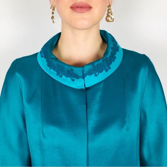 Women’s 1950’s Turquoise Evening-wear Over Coat by Peggy French - Picture 2 of 9